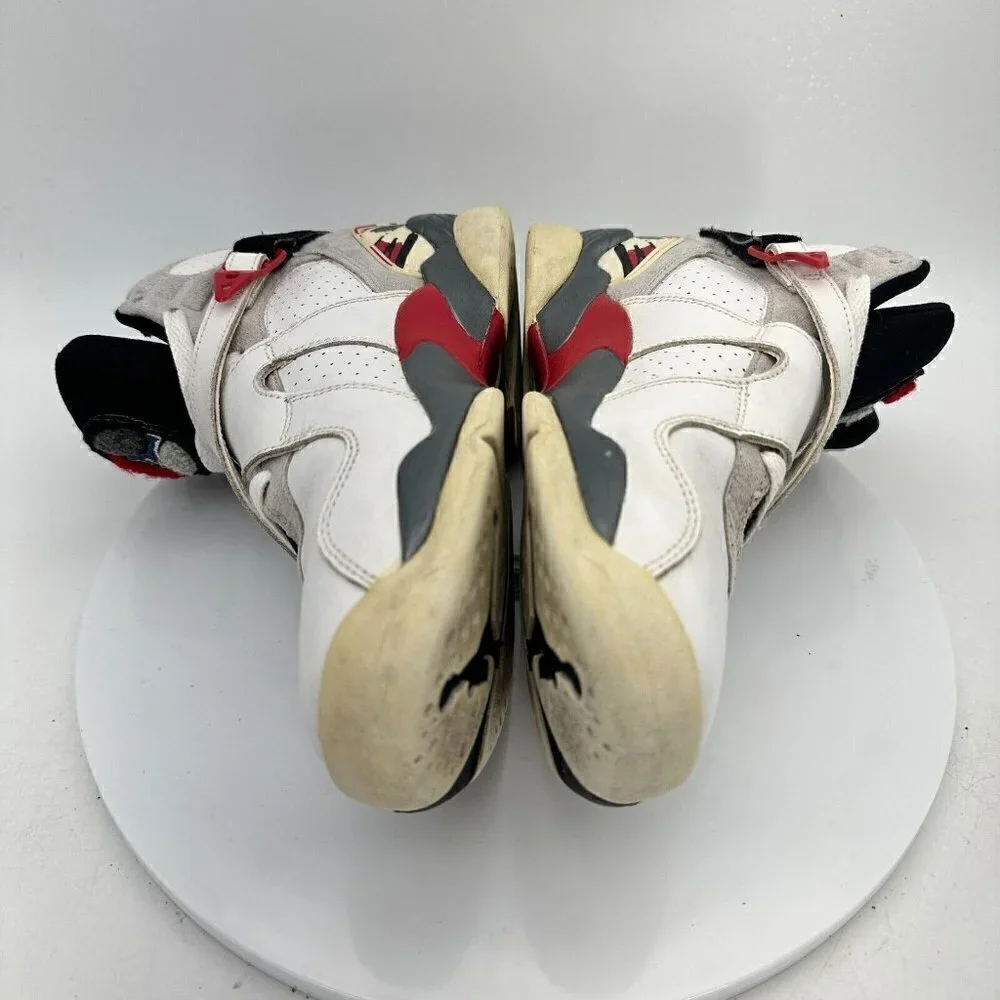 Nike Air Jordan 8 Retro Youth Sz 7Y 305368-103 White Black Red Basketball Shoes